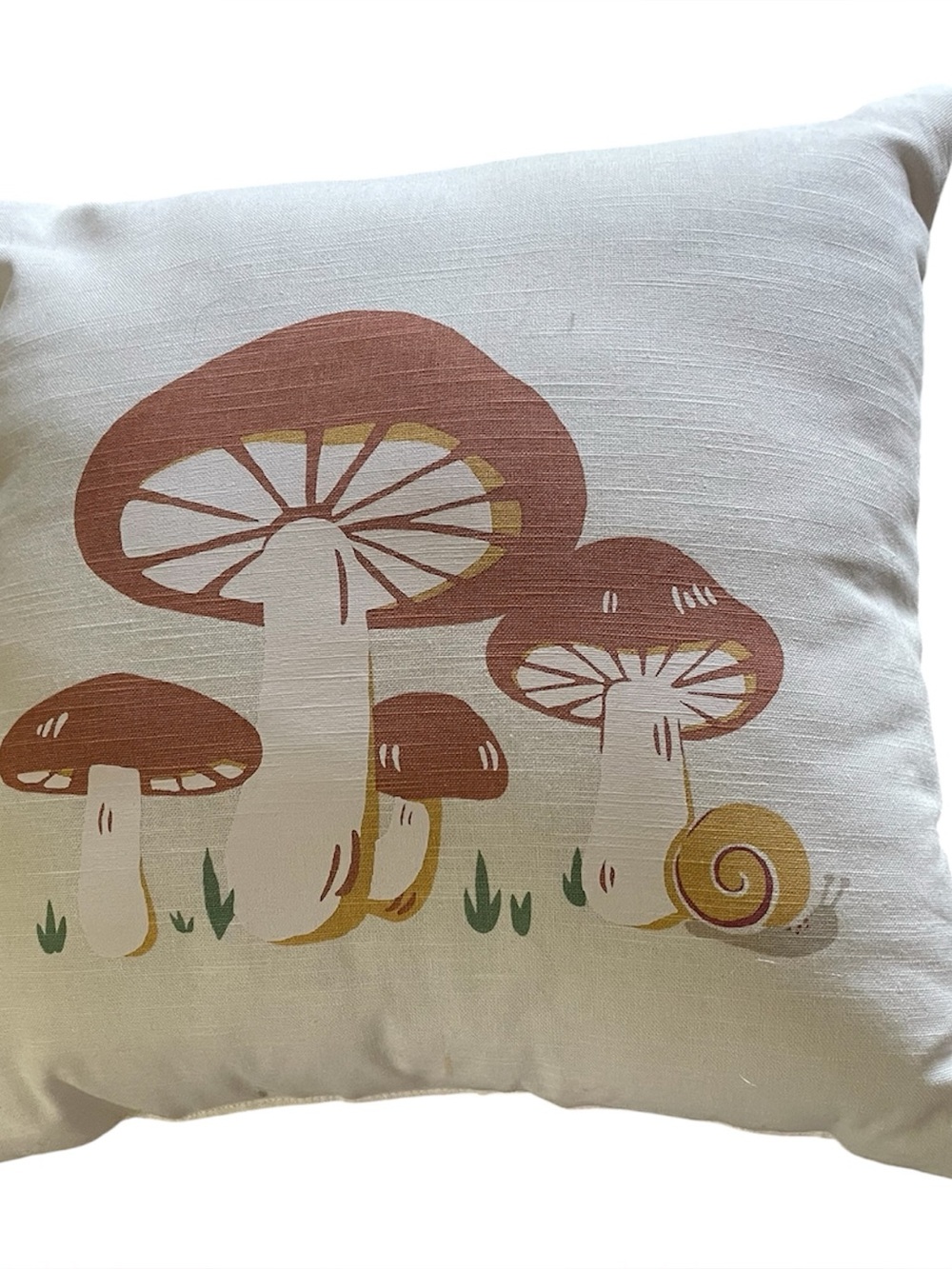 Mushroom Throw Pillow Off-white background 14” square Target